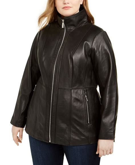 michael kors plus size leather jacket